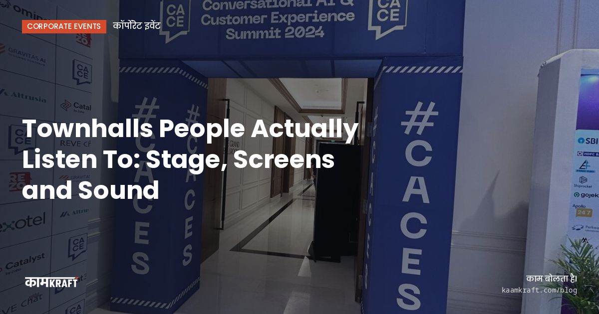 Cover: Townhalls People Actually Listen To: Stage, Screens and Sound