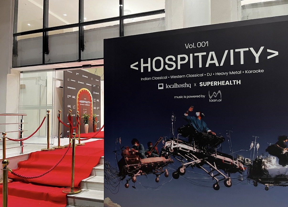 Hospitality Vol. 001 welcome board, red carpet steps and branded backdrop