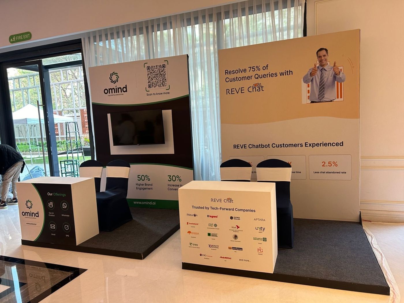 Sponsor booths at a hotel conference, built by KaamKRAFT