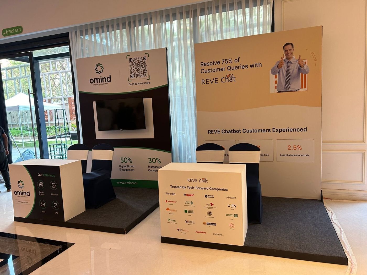 Sponsor booths at a hotel conference, built by KaamKRAFT